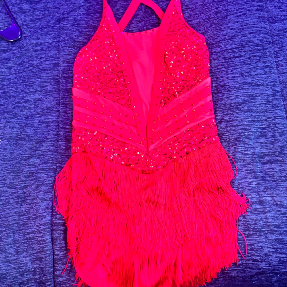 Beautiful red jazz or musical theater, dance costume